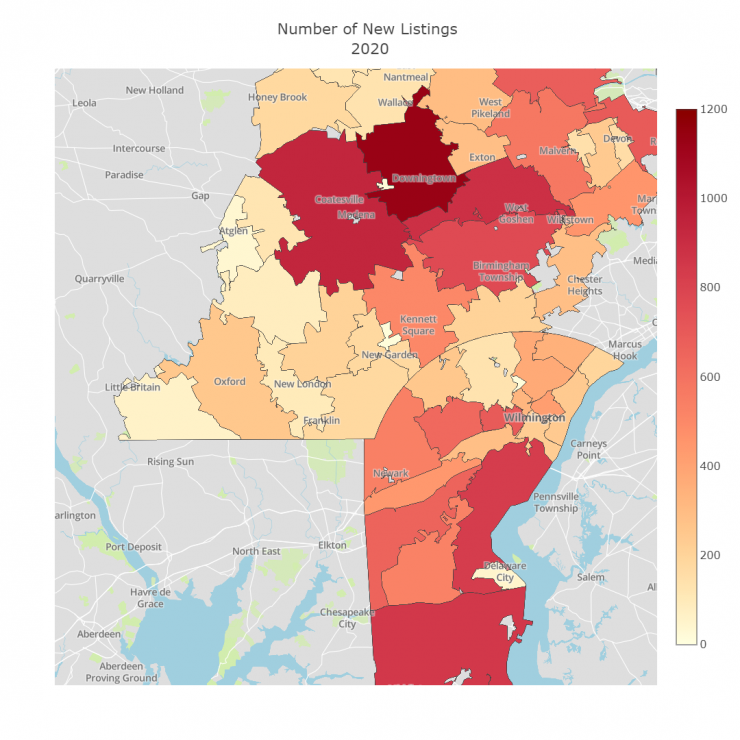 Choropleth 2020 Number of New Listings.png